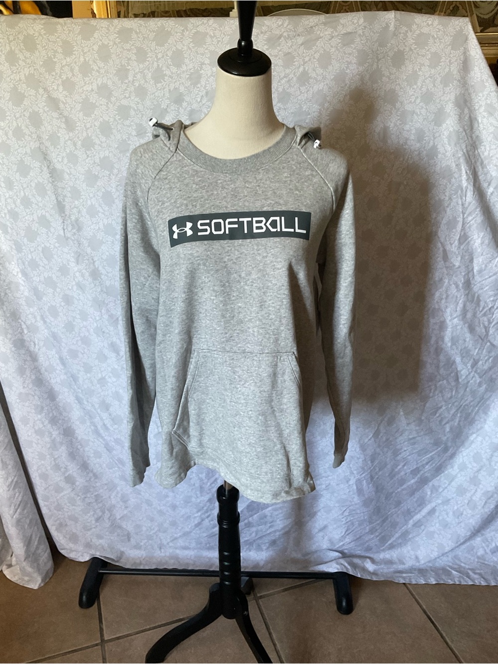 Under Armour Light Gray Softball Pullover Hoodie